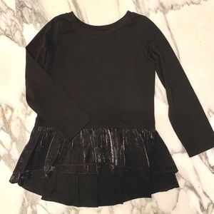 Kalliope Ruffle Bottom Black Toddler Blouse